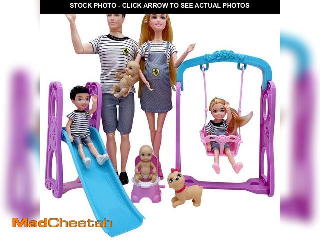 Lot 74-12700557 - Familydolls Dolls Set of 6 People with Pregnant Mom Dad 3 Kids and Baby Boy in Mommy's Tummy, Doll P...