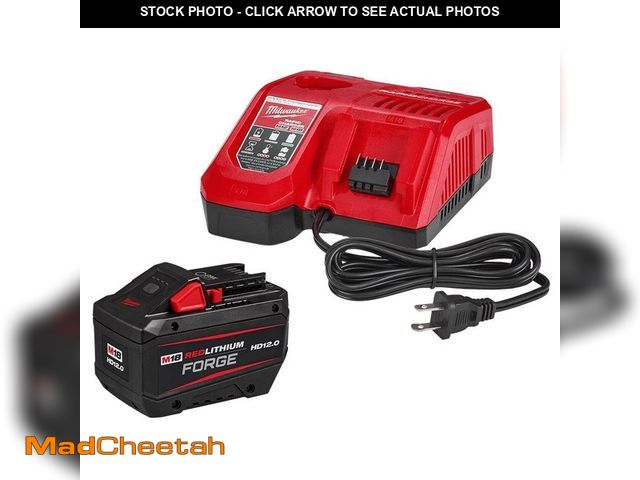 Lot 74-14026295 - Milwaukee M18 18-Volt Lithium-Ion REDLITHIUM FORGE Starter Kit with 12.0Ah Battery and Rapid Charger...