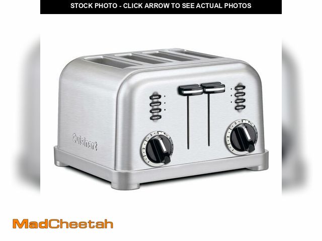 Lot 74-13623629 - Cuisinart 4 Slice Compact Stainless Steel Toaster with Extra-Wide Slots for Bread, French Toast, Bag...