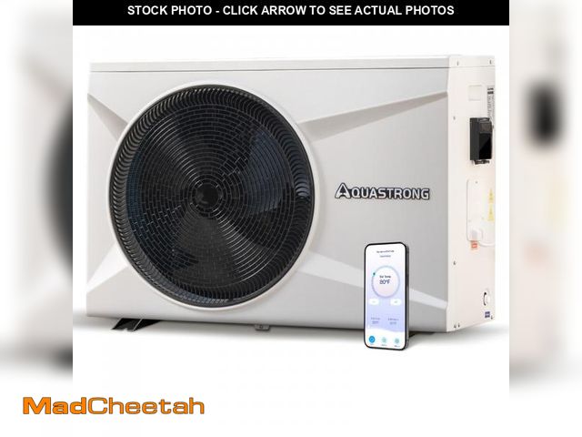 Lot 74-12406429 - Aquastrong Inverter Swimming Pool Heat Pump, 35,000 BTU 9,000 Gallons Electric Pool Heater for Above...