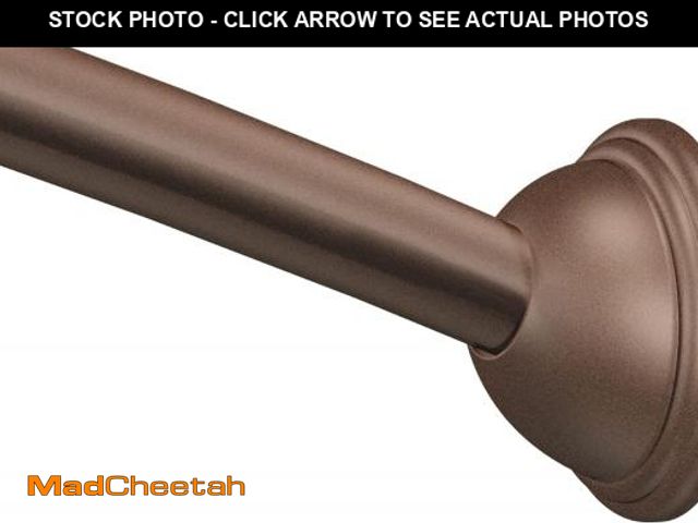 Lot 74-12399203 - Moen CSR2165OWB 5-Foot Curved Fixed Mount Shower Curtain Rod with Pivoting Flanges, Old World Bronze...