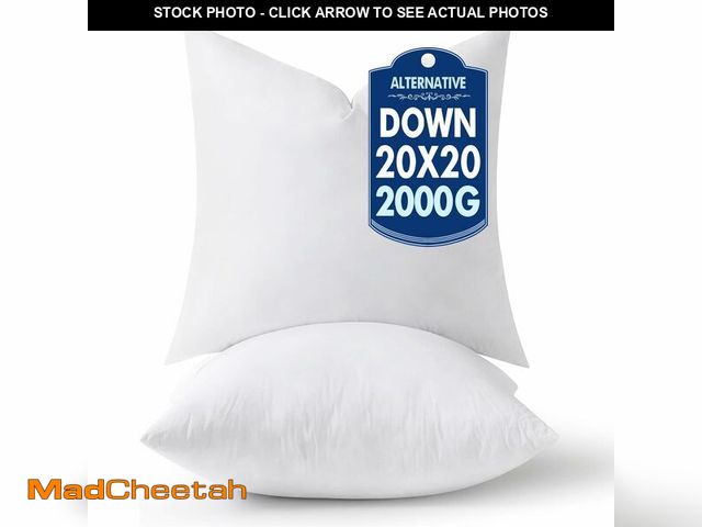 Lot 74-14383062 - MIULEE 20x20 Pillow Inserts,Down Alternative Pack of 2 Decorative Throw Pillows for Sofa Couch Bed, ...