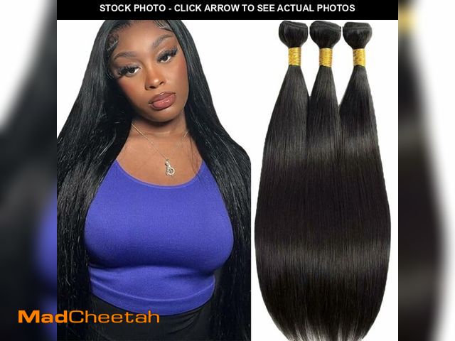 Lot 74-14302575 - Straight Human Hair Bundles 14 16 18 Inch Natural Black Bundles Straight Human Hair Extensions Color...
