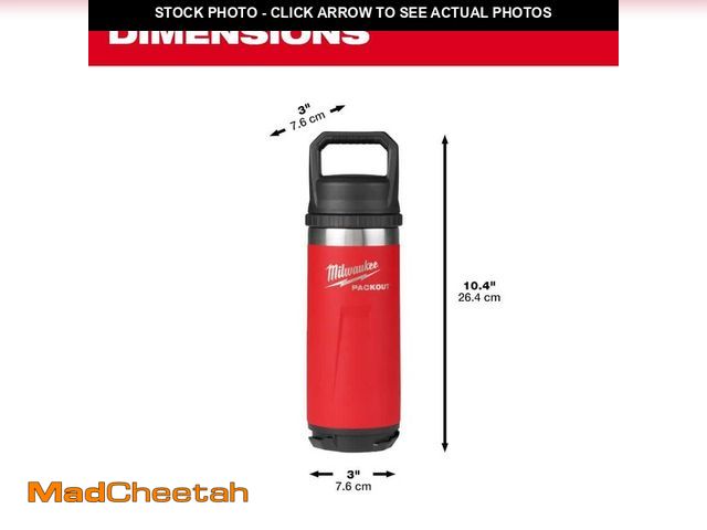 Lot 74-12682852 - Milwaukee PACKOUT Red 18 oz. Insulated Bottle W/Chug Lid - UNUSED