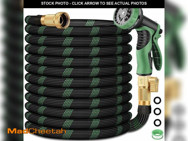 Lot 74-14205715 - 75 ft Non-Expandable Garden Hose, Flexible Ultra Lightweight Durable, Kink-Free Water Hose with 10 F...