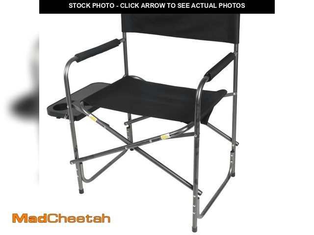 Lot 74-12859354 - Ozark Trail Director's Chair with Side Table, WFC-95200, Adult, Black - UNUSED