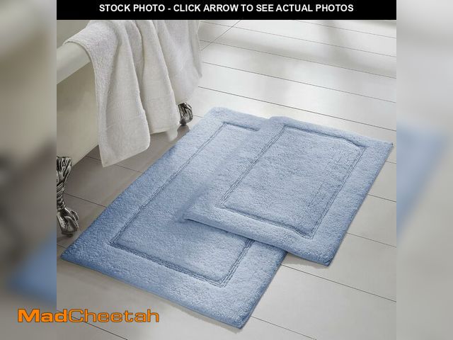 Lot 74-13041558 - Modern Threads 2-Pack Solid Loop with Non-Slip Backing Bath Mat Set 17-inch by 24-inch &amp; 21-inch...