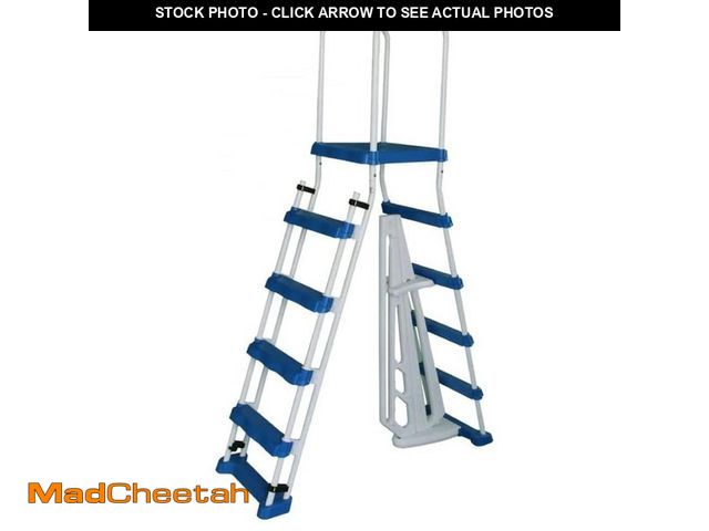 Lot 74-14074175 - Swimline Above Ground Pool A Frame Ladder with Barrier for 48 Inch Pools - UNUSED