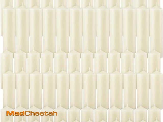Lot 74-12044085 - MTLEE Set of 72 Ivory Pillar Candles 2 x 3, 2 x 6, 2 x 8 Inch Smokeless and Dripless Unscented Large...