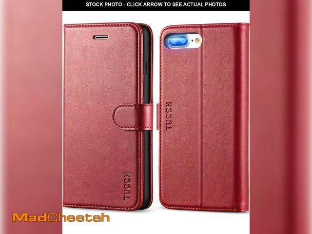 Lot 74-12314385 - TUCCH Wallet Case for iPhone 8 Plus/iPhone 7 Plus, Magnetic Closure Card Slots Money Pouch, Stand PU...