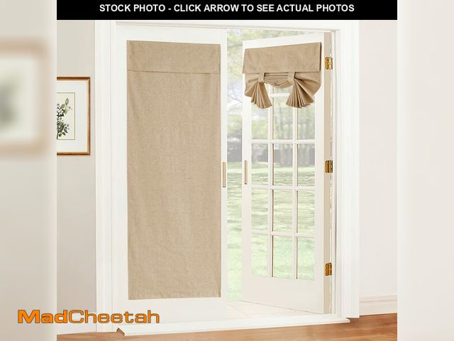 Lot 74-13547980 - RYB HOME French Door Blinds Totally Blackout, Linen Blended Window Decor 100% Blackout Privacy Skyli...