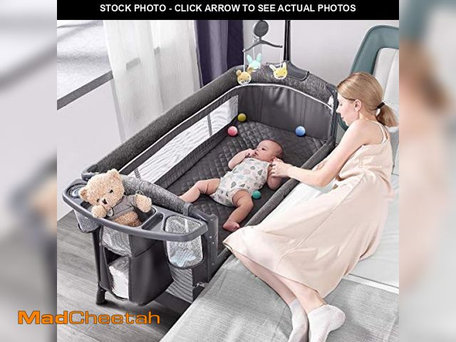 Lot 74-12285234 - ADOVEL Baby Bassinet Bedside Crib, Pack and Play with Mattress, Diaper Changer and Playards from New...