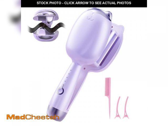 Lot 74-12309714 - LYNCLYFELOOP Crimper Hair Tool, Beach Waves Curling Wand,Ionic Hair Waver with 1.26 Inch Double Barr...
