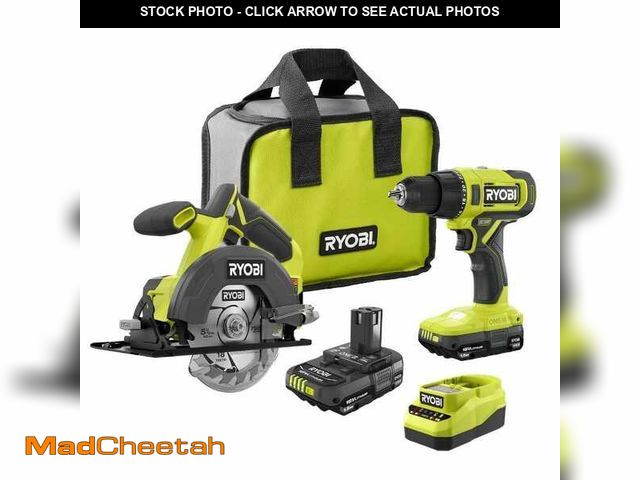 Lot 74-13668041 - RYOBI ONE+ 18V Cordless 2-Tool Combo Kit with Drill/Driver, Circular Saw, (2) 1.5 Ah Batteries, and ...