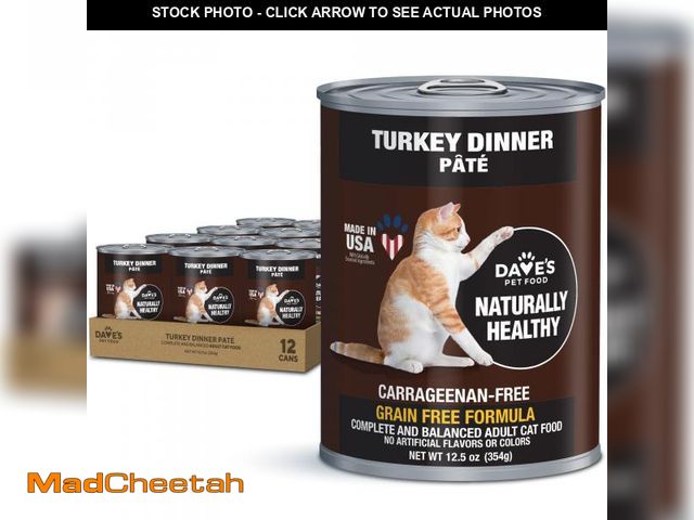 Lot 74-12375694 - Dave's Pet Food Grain Free Wet Canned Cat Food (Turkey), Made in USA Naturally Healthy, Added Vitami...