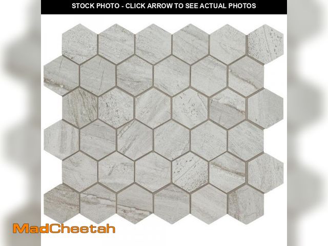Lot 74-12413723 - MSI Vigo Gris 2 in. Hexagon 12 in. x 12 in. Matte Ceramic Mesh-Mounted Mosaic Floor and Wall Tile (8...