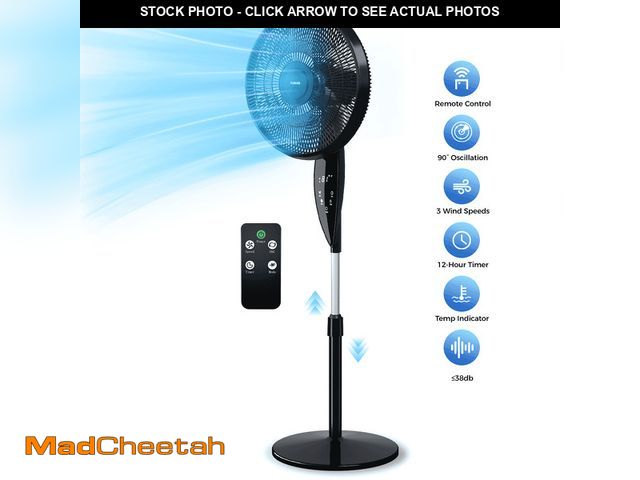 Lot 74-14608804 - 16" Oscillating Pedestal Fan with Remote, Ultra-High 3-Speed,3-Mode Standing Floor Fan with Height A...