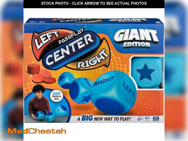 Lot 74-14316955 - Spin Master Games, Left Center Right Giant Edition, Family Game for Indoor &amp; Outdoor Fun with Bi...