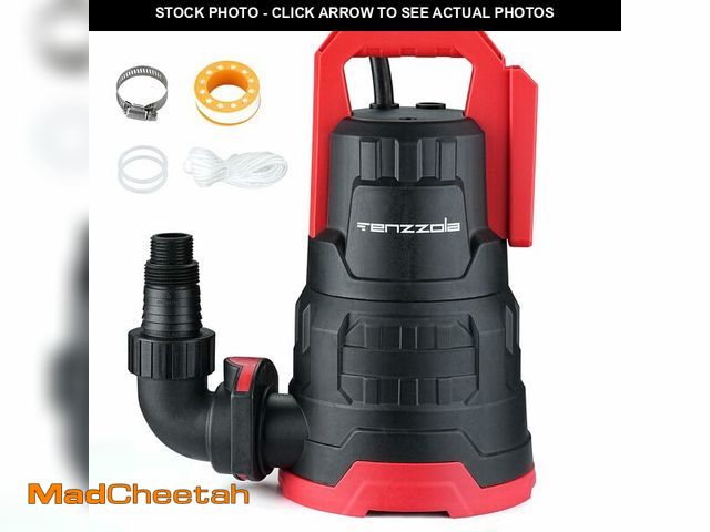 Lot 74-14273048 - Tenzzola Sump Pump, 1 HP 3960GPH Submersible Utility Water Pump, Thermoplastic Portable Electric Wat...