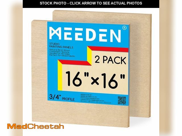 Lot 74-14269940 - MEEDEN Unfinished Wood Canvas Board: 3/4Ã¢â¬Â Deep 16x16Ã¢â¬Â Wooden Canvas Panel Pack of 2 - Bl...