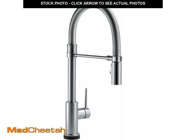 Lot 74-13793916 - Delta Faucet Trinsic Touch Kitchen Faucet with Touchless Technology, Brushed Nickel Pro Commercial S...