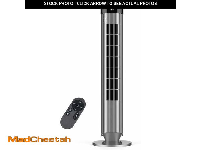 Lot 74-14286302 - OLIXIS Tower Fan for Bedroom, 28dB Quiet Floor Standing Fan with Remote, 12H Timer, 5 Speeds, 4 Mode...