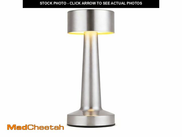 Lot 74-14268331 - HPUFKOT Portable LED Table Lamp, 3-Levels Brightness Metal Desk Lamp,3 Color Touch Control Rechargea...