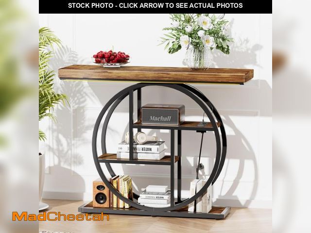 Lot 74-12508743 - RANXFLOAT Console Tables for Entryway, Built-in US Standard Outlet &amp; LED Strip Lights, 4-Tier In...