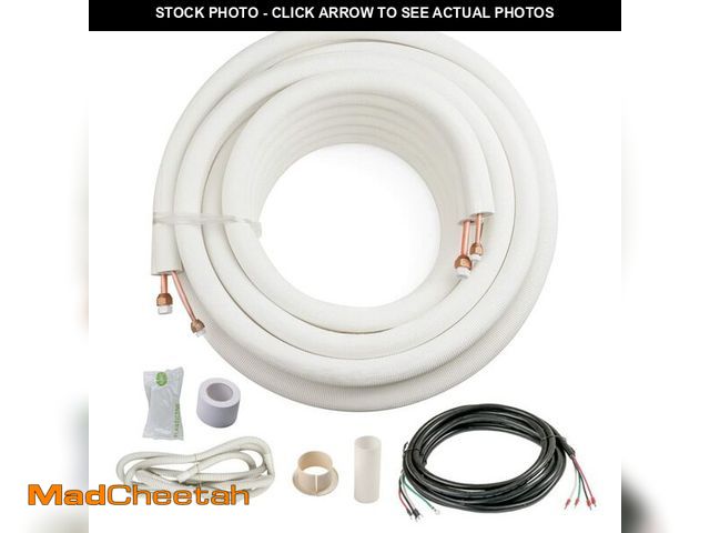 Lot 74-14080964 - ICOOL 25 Ft. Mini Split Line Set, 1/4" &amp; 3/8" O.D. Twin Copper Pipes, 3/8" Thickened PE Insulate...