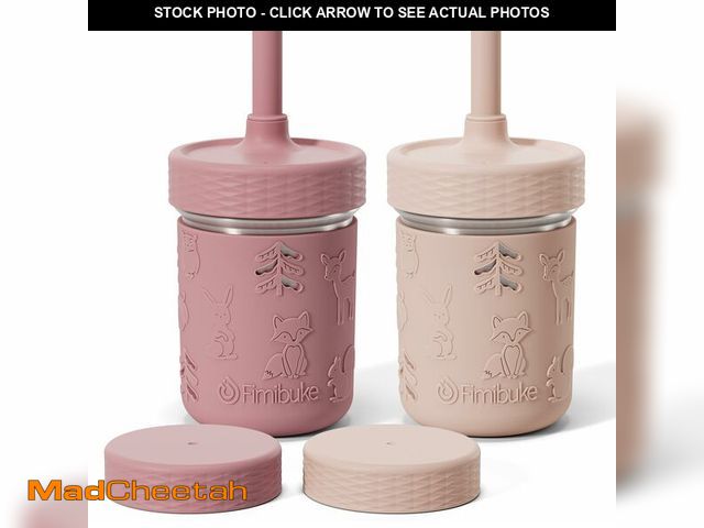 Lot 74-14267059 - Fimibuke Toddler Cups Spill Proof, 8 OZ Sippy Cups for Kids Girl Boy, Stainless Steel Tumbler with L...