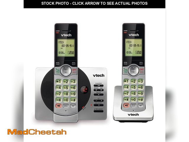 Lot 74-12422251 - VTech CS6919-2 DECT 6.0 Cordless Phone with Caller ID and Handset Speakerphone  2 Handsets  Silver/B...