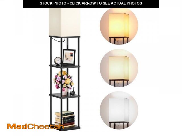Lot 74-12212672 - addlon Floor Lamps with Shelves, 4-Tier Modern Shelf Floor Lamp with 3CCT LED Bulb, Display Floor La...