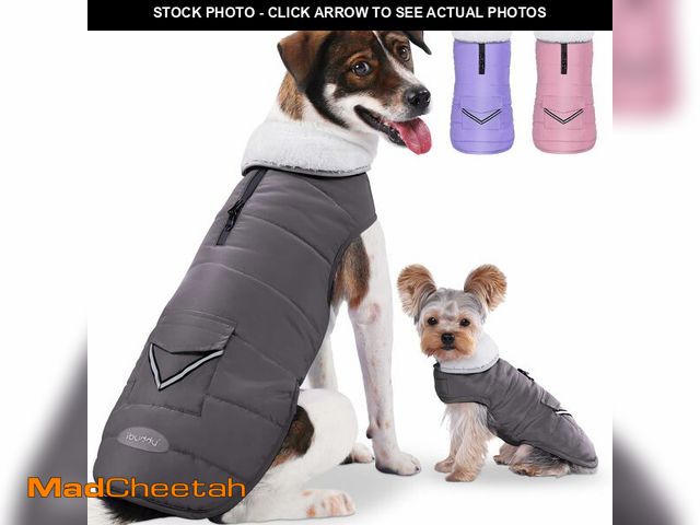 Lot 74-13473107 - iBuddy Dog Winter Jacket for Large Dogs, Easy on Dog Snow Coat Velcro Waterproof Pet Puffer Coat wit...