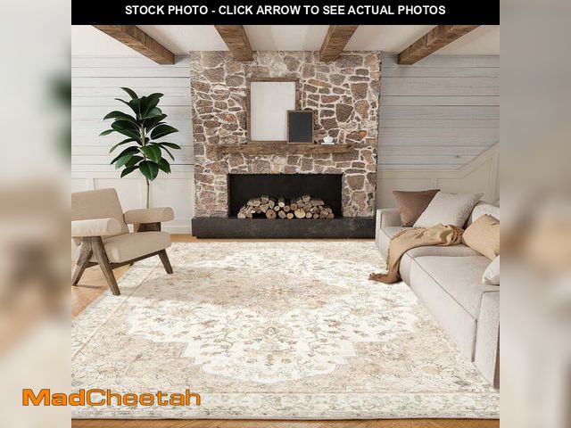 Lot 74-14437723 - CHITOOMA 8'x10' Boho Area Rugs for Living Room, Machine Washable Floral Area Rug with Non-Slip Backi...