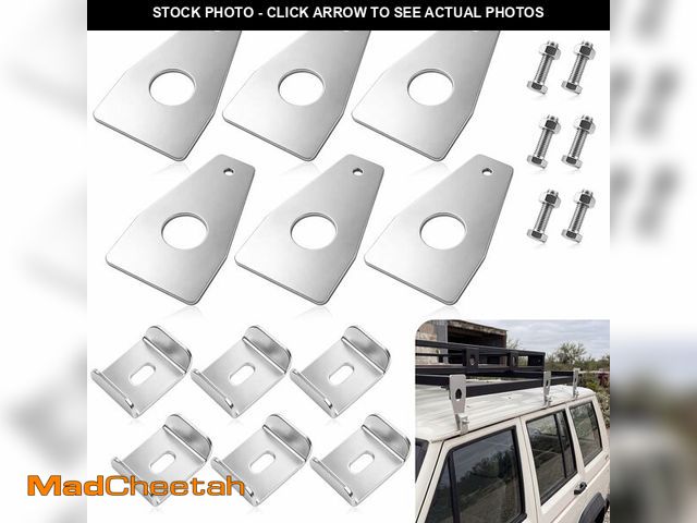 Lot 74-14266670 - ElaraBerry 6 Pack Universal Roof Rack Gutter Mounts Kit, Weld on Roof Rack Mounting Brackets Mounts,...