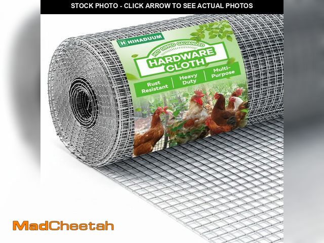 Lot 74-13950543 - HIHADUUM 16'' x 20' Hardware Cloth 1/4 inch 23 Gauge, Hot-dip Galvanized After Welding, Chicken Coop...