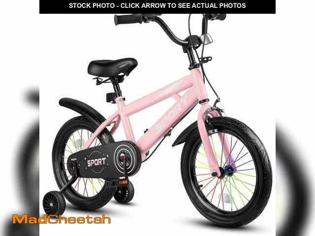 Lot 74-14321622 - Lookfly 16" Kids Bike for Boys and Girls with Removable Training Wheels,Children's Cicycle,Pink - US...