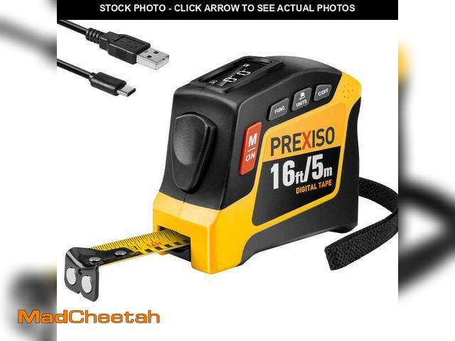 Lot 74-12976744 - PREXISO 2-in-1 Digital Tape Measure - 16Ft Rechargeable Measuring Tape Ruler Ft/Ft+in/in/M/CM/MM Uni...