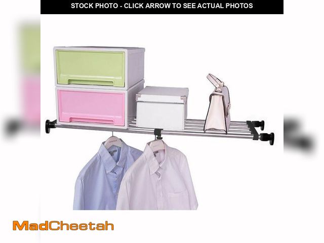 Lot 74-14268059 - Hershii Expandable Closet Tension Shelf Rod Adjustable Metal Storage Rack Cabinet Organizer DIY Divi...