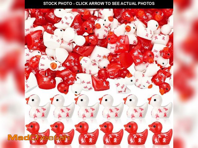 Lot 74-12700786 - Foilswirl 200 Pcs Red Ribbon Week Resin Ducks Bulk Say No to Drugs Item Red Ribbon Ducks for Public ...
