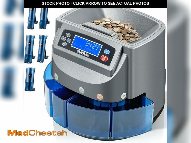 Lot 74-13709373 - Coin Counter Machine, Electric Coin Sorter Sort 270 Coins/Minute, USD Change Counter Machine,500 Coi...