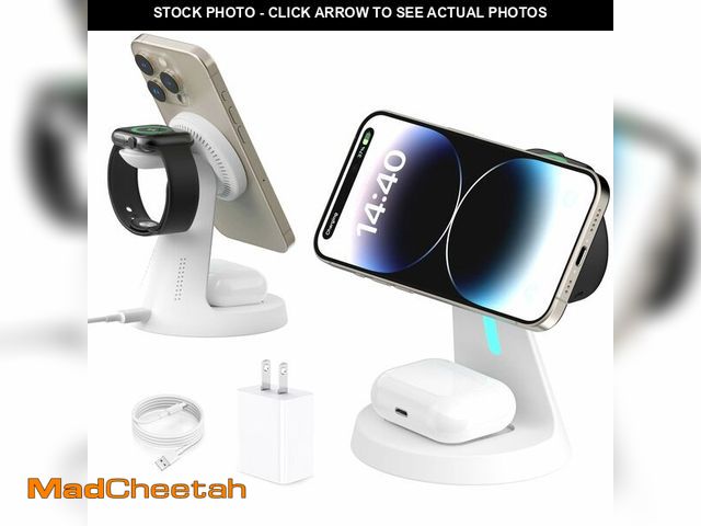 Lot 74-14386841 - Wireless Charger Compatible with Mag-Safe,3 in 1 Charging Station for iPhone17/16/15/14/13/12 Series...