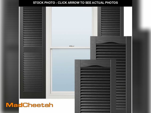 Lot 74-13793949 - Ekena Millwork Lifetime Vinyl LL1S14X05500BL Standard Cathedral Top Center Mullion, Open Louver Viny...