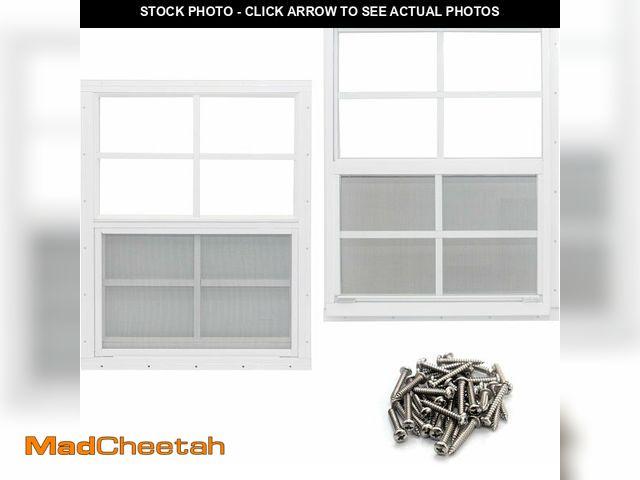 Lot 74-13698232 - NeatiEase 2 Pack Shed Window, 18" x 23" Flush Mount Window with Tempered Glass and Fiberglass Screen...