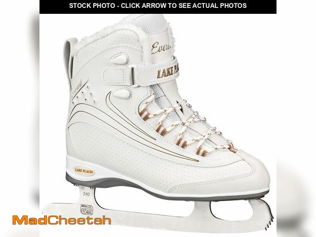Lot 74-13571227 - Lake Placid Everest Women's Ice Skate, White/Gold, Size 8 - UNUSED