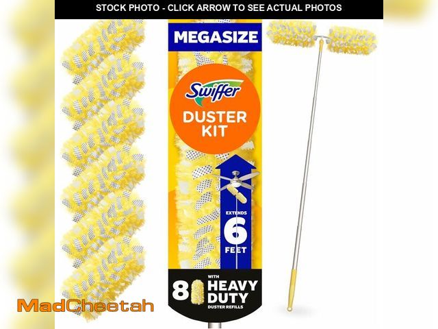 Lot 74-14305912 - Swiffer Duster Kit with 6 ft Super Extendable Handle, Heavy Duty Starter Kit with 8 Refills - UNUSED