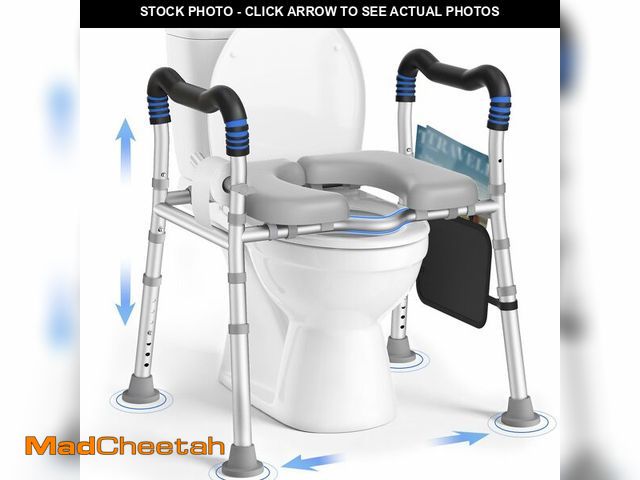 Lot 74-14210413 - KingPavonini Toilet Seat Risers for Seniors, Raised Toilet Seat with Handles with Adjustable Height ...