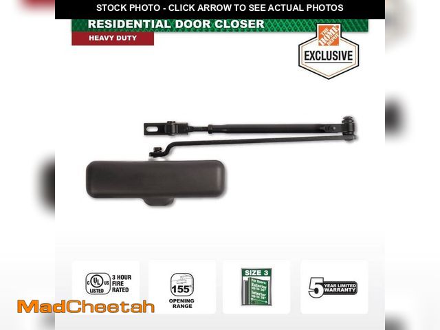 Lot 74-14073454 - Heavy-Duty Matte Black Residential Door Closer - UNUSED