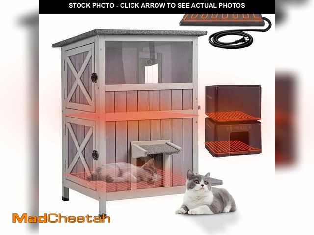 Lot 74-12781773 - Aivituvin Heated Outdoor Cat House for Winter, Insulated Cat House for Outdoor Indoor, Weatherproof ...