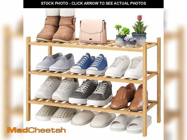 Lot 74-14386465 - viewcare 3-Tier Free Standing Shoe Racks, Bamboo Wood Shoe Rack for Entryway &amp; Closet, Beautiful...